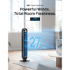 DREO Tower Fan, 27ft/s Velocity Quiet Floor Fan, 90° Oscillating Fans for Indoors with 8 Speeds, 4 Modes, Remote Control, Standing Fans, Bladeless Fan, Black, Nomad DC
