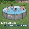 Bestway Steel Pro MAX 10' x 30" Above Ground Pool, Round Metal Frame Outdoor Swimming Pool Set with Filter Pump, Stacked Stone Print Bestway Steel Pro MAX 10' x 30" Above Ground Pool, Round Metal Frame Outdoor Swimming Pool Set with Filter Pump, Stacked Stone Print