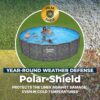 Bestway APX 365 16' x 48" Above Ground Pool, Round Metal Frame Outdoor Swimming Pool Set with Sand Filter Pump, Ladder, and Cover, Dark Marble