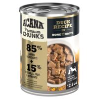 ACANA Grain-Free Premium Chunks Duck Recipe in Bone Broth Wet Dog Food, 12.8 oz., Case of 12
