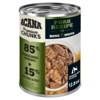 ACANA Grain-Free Premium Chunks Pork Recipe in Bone Broth Wet Dog Food, 12.8 oz., Case of 12