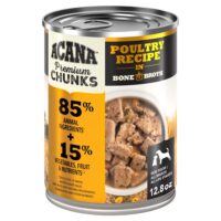 ACANA Grain-Free Premium Chunks Poultry Recipe in Bone Broth Wet Dog Food, 12.8 oz., Case of 12