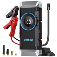 AVAPOW 4000A Jump Starter with Air Compressor, 150 PSI Tire Inflator, Car Battery Booster for 10.0L Gas & 8.0L Diesel, 12V Portable Emergency Tool with LED Light