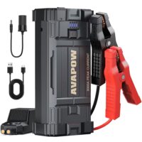 AVAPOW Car Jump Starter, 3000A Peak 23800mAh Battery Jump Booster, 12V Portable Jump Box for Up to 8L Gas 8L Diesel Engine, Battery Starter with Jumper Cables, LCD Display, Lights