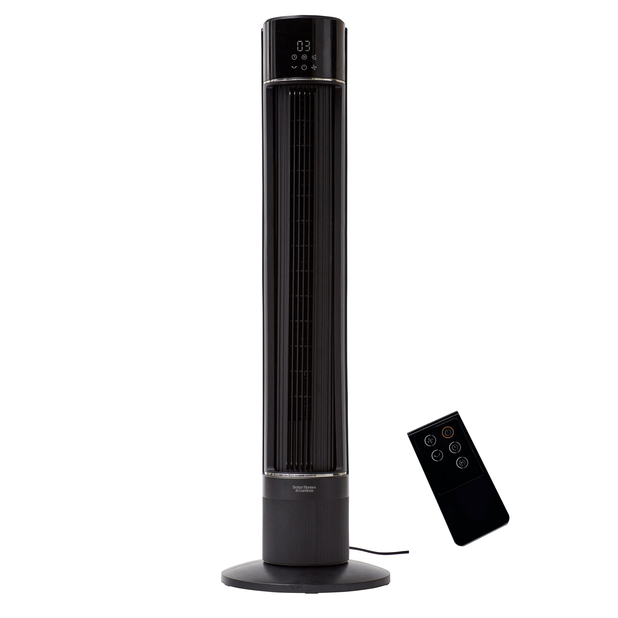 Better Homes & Gardens 40-Inch Tower Fan with LED Display and 3-Speed Settings, Remote, Black, BHS2803696724BV
