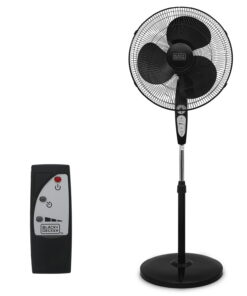 BLACK+DECKER 18-In. 3-Speed Oscillating Stand Fan with Remote, BFSR18 (Black)