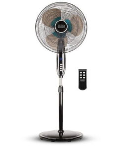 BLACK+DECKER 3-Speed 60-Watt 16-In. Dual-Blade Oscillating Stand Fan with Remote, BFSD116B
