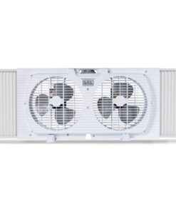BLACK+DECKER BFW9M 9-In. 2-Speed Twin Window Fan with Adjustable Side Panels, White