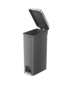 Better Homes & Gardens Slim Kitchen Trash Can, 10.5 Gallon Plastic Step Garbage Bin with Soft Close Lid, Gray
