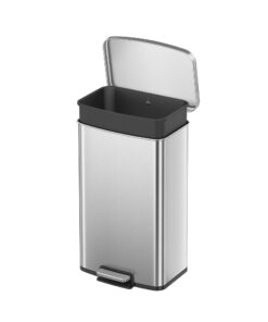 Better Homes & Gardens Kitchen Trash Can, 13.2 Gallon Stainless Steel Step Garbage Bin with Soft Close Lid, Silver
