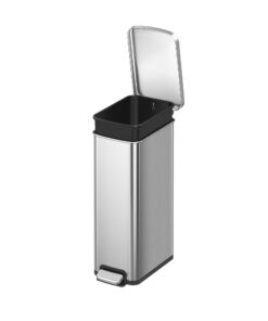 Better Homes & Gardens Kitchen Trash Can, 7.9 Gallon Stainless Steel Slim Step Garbage Bin with Soft Close Lid, Silver