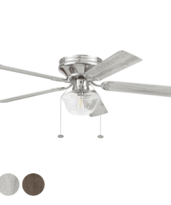 Better Homes & Gardens Wyndham 52'' Brushed Nickel Classic E26/ST19 LED Hugger Ceiling Fan