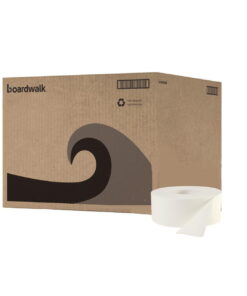 Boardwalk JRT Toilet Paper, Jumbo, Septic Safe, 2-Ply, 3.3" x 1,000 ft, 12 Rolls, White
