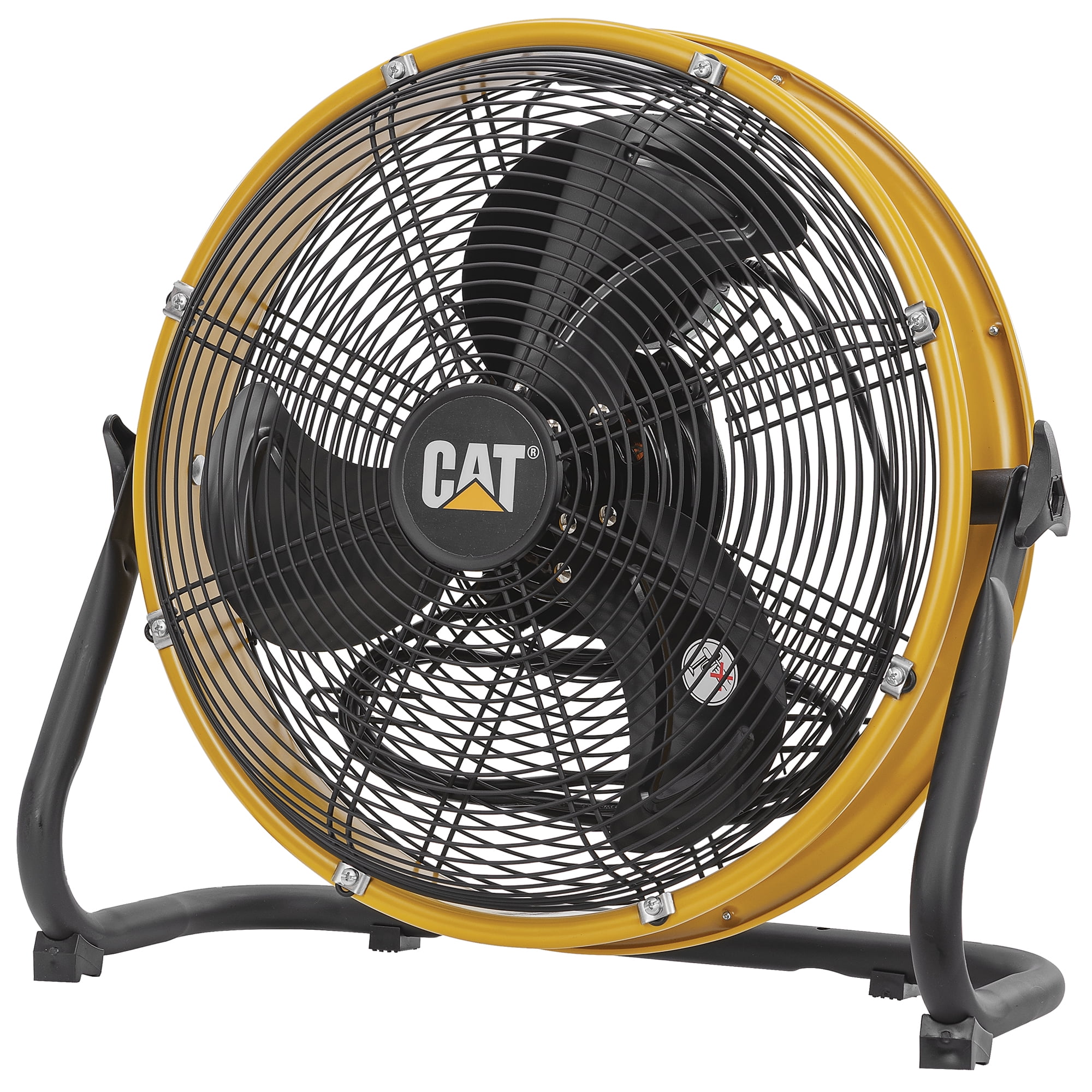 Caterpillar® Fan 14" High-Velocity 3-Speed Metal Shroud Floor Fan, 2000 CFM, Yellow