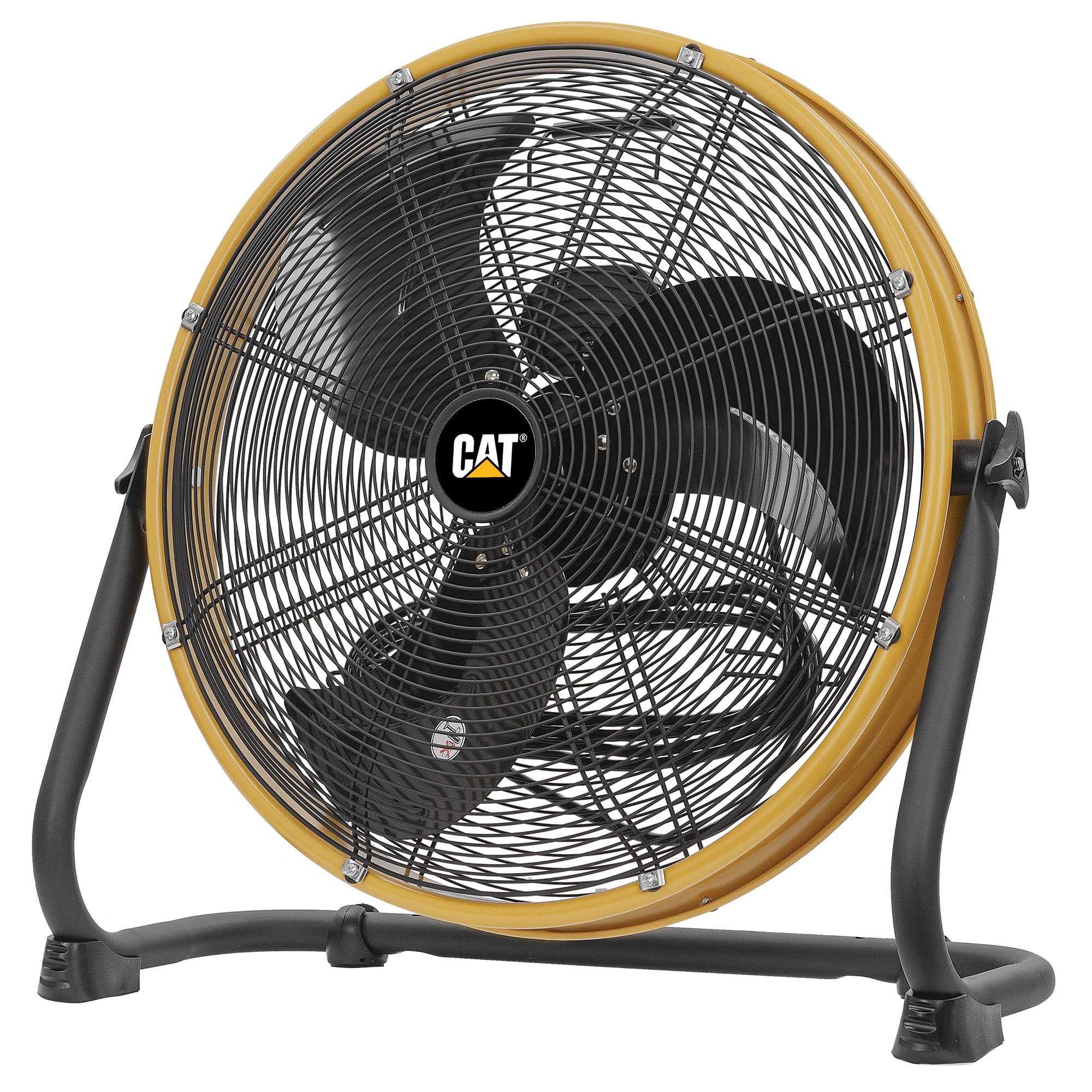 Caterpillar® Fan 20" High-Velocity 4-Speed Shroud Metal Floor Fan, 5200 CFM, Yellow