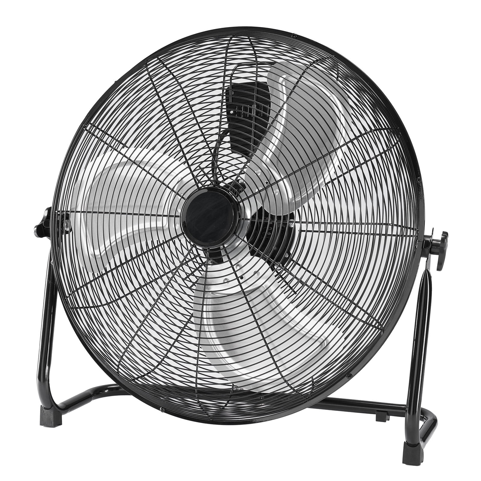 SHOUFTW 20" High Velocity Industrial Floor Fan, 3-Speed Heavy Duty Metal Air Circulator with 120° Tilt Head, Black