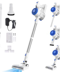 CareVac Cordless Stick Vacuum Cleaner Lightweight for Carpet Hard Floor Pet Hair (White)