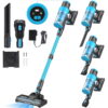 CareVac Cordless Stick Vacuum Cleaner Lightweight for Carpet Hard Floor Pet Hair Led Display V11 (Blue)