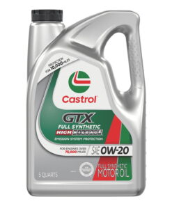 Castrol GTX Full Synthetic High Mileage 0W-20 Motor Oil, 5 Quarts