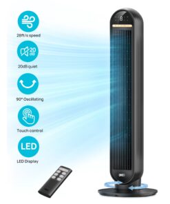 DREO 36 Tower Fan, 20dB Ultra Quiet Fans for Home, 8 Speeds & 4 Modes, 28ft s Powerful Airflow, 90° Oscillating Standing Fan with Remote, 8H Timer, 2026 New Upgraded