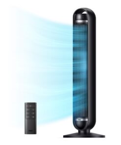 DREO Nomad DC Tower Fan, 27ft/s Velocity, Ultra Quiet Bladeless Floor Fan with 10 Speeds and 4 Modes, 90° Oscillating, Remote Control