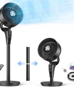 DREO Pedestal Fans for Home, 20dB Ultra Quiet, 2-in-1 Table Floor Fan, 29.2 ft/s Hyperfast Airflow, 90° Oscillation 105° Tilt Standing Fan, 3 Modes 8 Speeds with Remote, 8H Timer, Aroma Pad, 2026 New