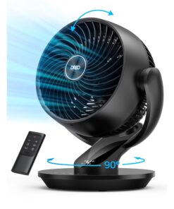 Dreo Fan for Whole Room, 70ft Powerful Airflow, 13 Inch Quiet Oscillating Table Fans with Remote, Air Circulator Fan for Bedroom, 120° Adjustable Tilt, 4 Speeds, 8H Timer, Home,Office