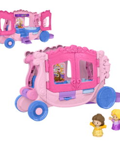 Fisher-Price Little People Disney Princess Pull-Along Musical Carriage Toddler Toy with 2 Figures