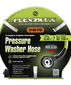 Flexzilla® Pressure Washer Hose, 5/16" x 25', 3100 PSI, M22 Fittings, Flexible Hybrid Polymer, ZillaGreen®
