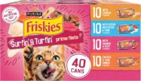 Friskies Surfin' & Turfin' Prime Filets Favorites Wet Cat Food Variety Pack, 5.5 oz., Count of 40
