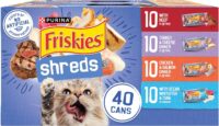 Friskies VP Shreds With Beef, Turkey and Cheese, Chicken and Salmon, Ocean Whitefish & Tuna Dinner, 5.5 oz., Count of 40