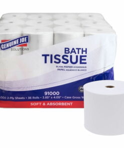 Genuine Joe Solutions, GJO91000, Double Capacity 2-ply Bath Tissue, 36 / Carton, White