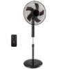 Gianna Quiet Pedestal Fan with Remote, Standing Floor Fan for Bedroom, Home Office - 15H Timer, 3 Speed & 3 Wind Modes, 80°Oscillating, Adjustable Height，Black