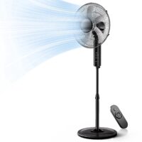 Goosiay 16" Oscillating Pedestal Fan with Remote Control, 10H Timer Stand up Fan, Ultra Quiet Fan for Bedroom Home Office