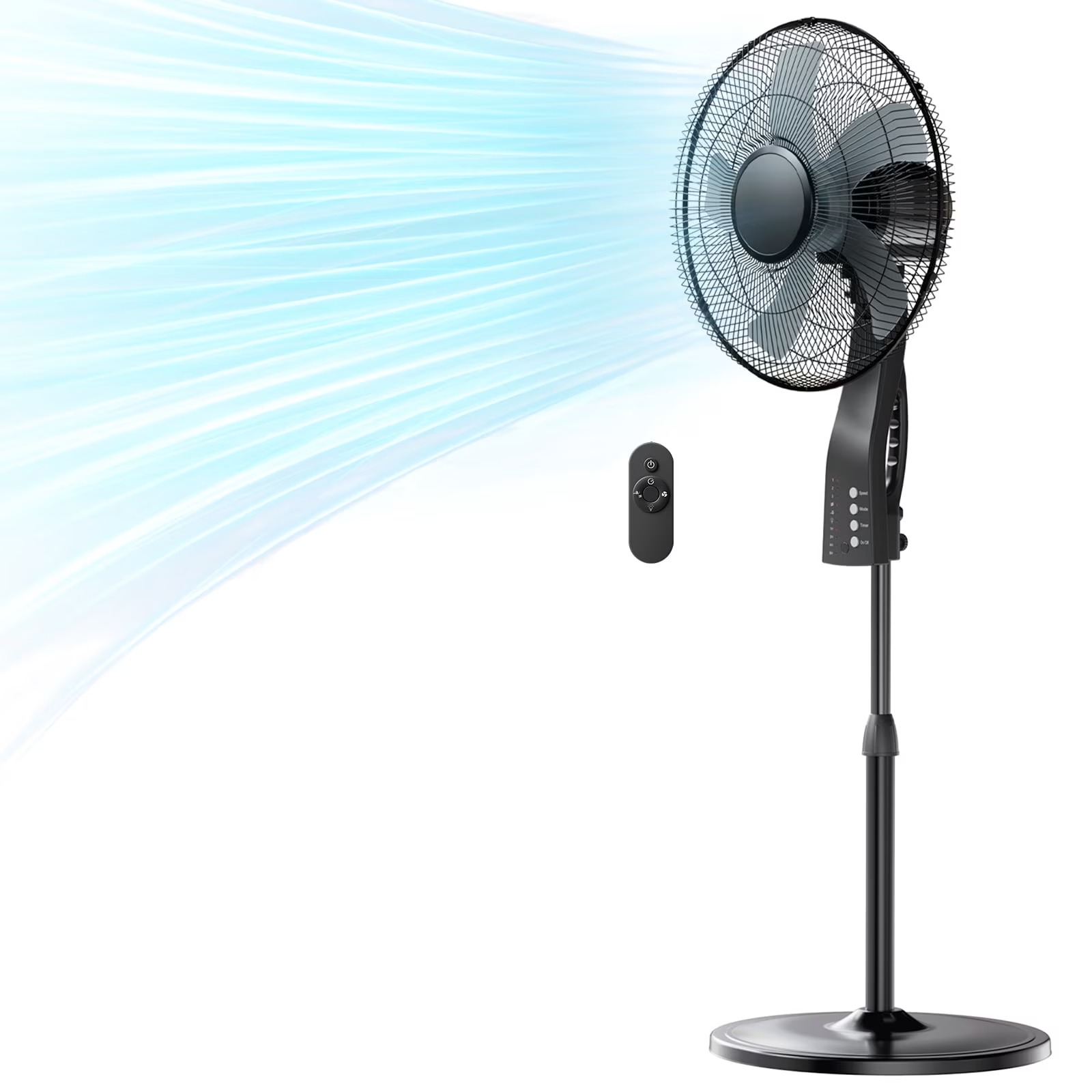 Goosiay 16 Oscillating Pedestal Fan with Remote Control, Ultra-Quiet Sleep Mode, Easy Carry Handle, Height Adjustable Standing Fan for Bedroom Home Office_11zon Goosiay 16" Oscillating Pedestal Fan with Remote Control, Ultra-Quiet Sleep Mode, Easy Carry Handle, Height Adjustable Standing Fan for Bedroom Home Office