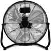HealSmart 3-Speed High Velocity Heavy Duty Metal Industrial Floor Fans Oscillating Quiet for Home, Commercial, Residential, and Greenhouse Use, Outdoor and Indoor, Black, 20