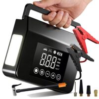 Hieha 4000A Peak 12V Car Battery Jump Starter with 150 PSI Air Compressor and Tire Inflator, 15000mAh Portable Jump Box