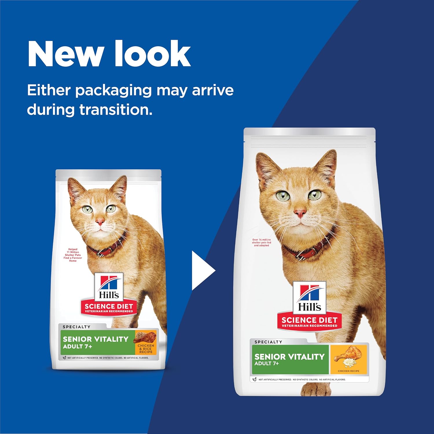 Hill's Science Diet Adult 7+ Senior Vitality Chicken & Rice Recipe Dry Cat Food, 6 lbs.1 Hill's Science Diet Adult 7+ Senior Vitality Chicken & Rice Recipe Dry Cat Food, 6 lbs.