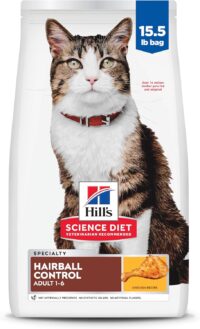 Hill's Science Diet Adult Hairball Control Chicken Recipe Dry Cat Food, 15.5 lbs.