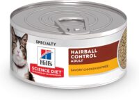 Hill's Science Diet Adult Hairball Control Savory Chicken Entree Canned Wet Cat Food, 5.5 oz., Case of 24