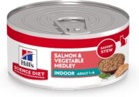 Hill's Science Diet Adult Indoor Salmon & Vegetable Medley Canned Cat Food, 5.5 oz., Case of 24