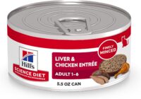 Hill's Science Diet Adult Liver & Chicken Entree Canned Wet Cat Food, 5.5 oz., Case of 24