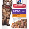 Hill's Science Diet Adult Sensitive Stomach & Sensitive Skin Chicken & Beef Cat Food, 2.8 oz., Case of 24