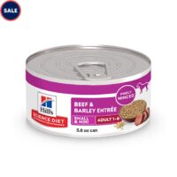 Hill's Science Diet Adult Small & Mini Beef & Barley Entree Dog Food, 5.8 oz., Case of 24