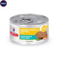Hill's Science Diet Adult Urinary Hairball Control Vegetable & Tuna Stew Wet Cat Food, 2.9 oz., Case of 24