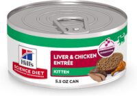Hill's Science Diet Kitten Liver & Chicken Entree Canned Food, 5.5 oz., Case of 24
