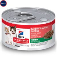 Hill's Science Diet Kitten Savory Salmon Entree Canned Wet Cat Food, 2.9 oz., Case of 24