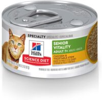Hill's Science Diet Senior Vitality Adult 7+ Chicken & Vegetable Stew Cat Food, 2.9 oz., Case of 24