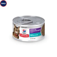 Hill's Science Diet Sensitive Stomach & Skin Tuna & Vegetable Entree Canned Wet Cat Food, 2.9 oz., Case of 24
