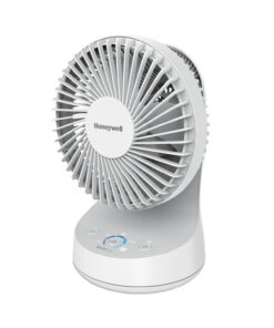 Honeywell QuietSet 9" Oscillating Table Fan, 5 Speeds, White, Small Room Fan with Quiet Operation